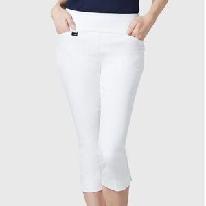 Lisette L Montreal Essentials Capri Jupiter Cotton Stretch Crop White Pant Sz 10